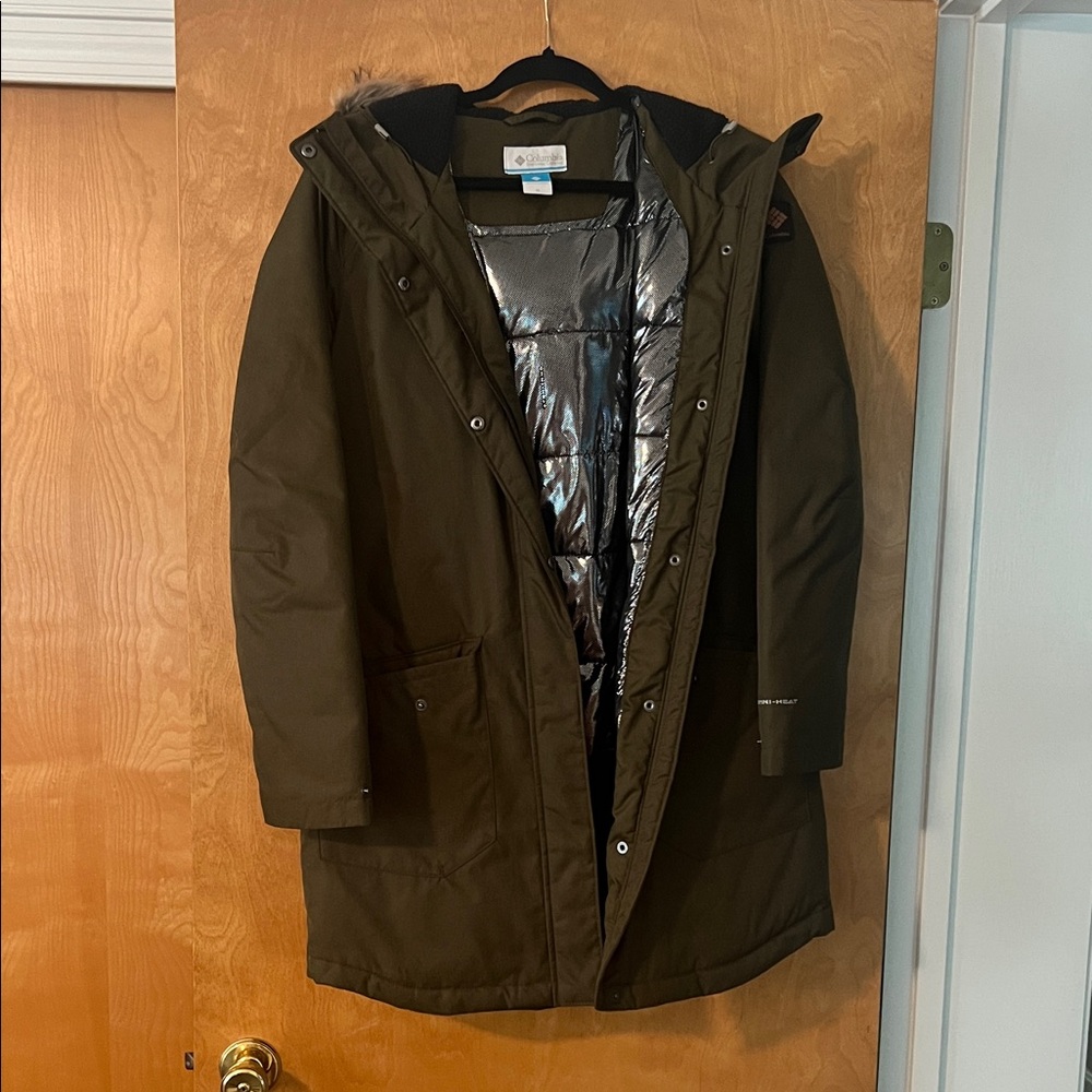 Columbia Olive Green Hooded Puffer Coat